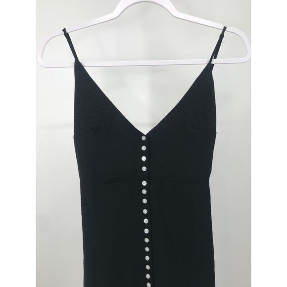 Urban Outfitters Black Sleeveless Racerback Button Detail Mini Dress Size XS - Picture 3 of 8